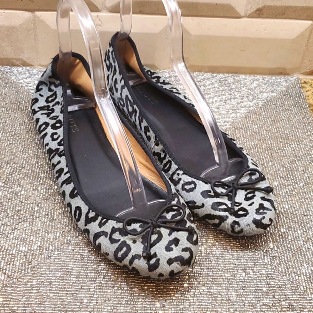 TALBOTS Leopard Print Pony Hair Ballet Flats - 9AA